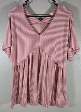 mts Women's Pink Striped Tunic Top Size S